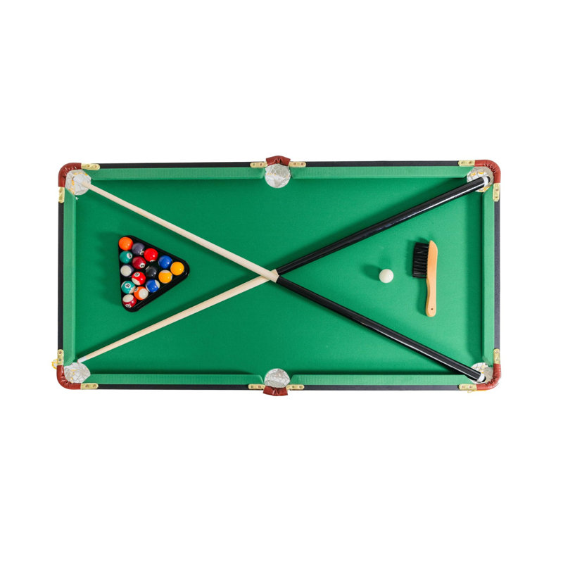 4-Foot Folding Pool Table, Portable And Beginner Friendly, Green, For Game Room