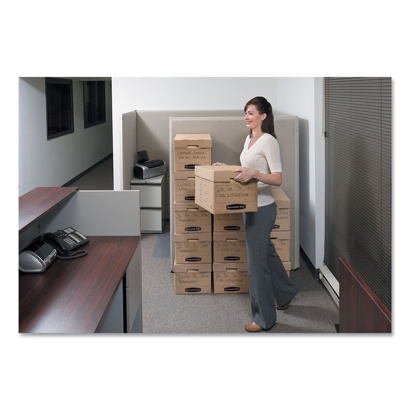 Brown Corrugated Fiberboard Stackable Storage Box with Lift-Off Lid