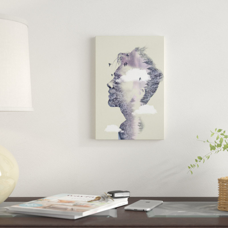 «Double Exposure Hair IV», impression sur toile, H 26 po x l 18 po x P 1,5 po, Toile tendue