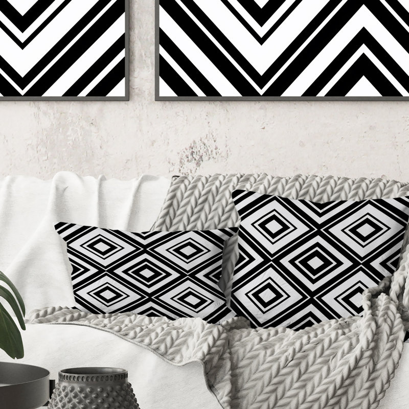 Coussin noir Modern Trellis II - Modern