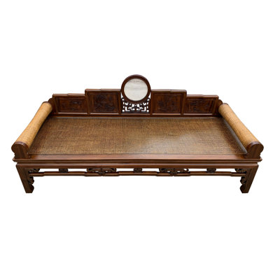  Oriental Chaise Couch with Bamboo Rolls