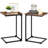 Solid Wood Top End Table Set
