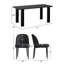 Ensemble de table de salle à manger 7 pièces avec chaises rembourrées et pieds en métal-339953032