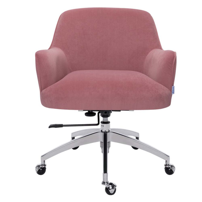 Pridbjorn Velvet Office Chair, Pink