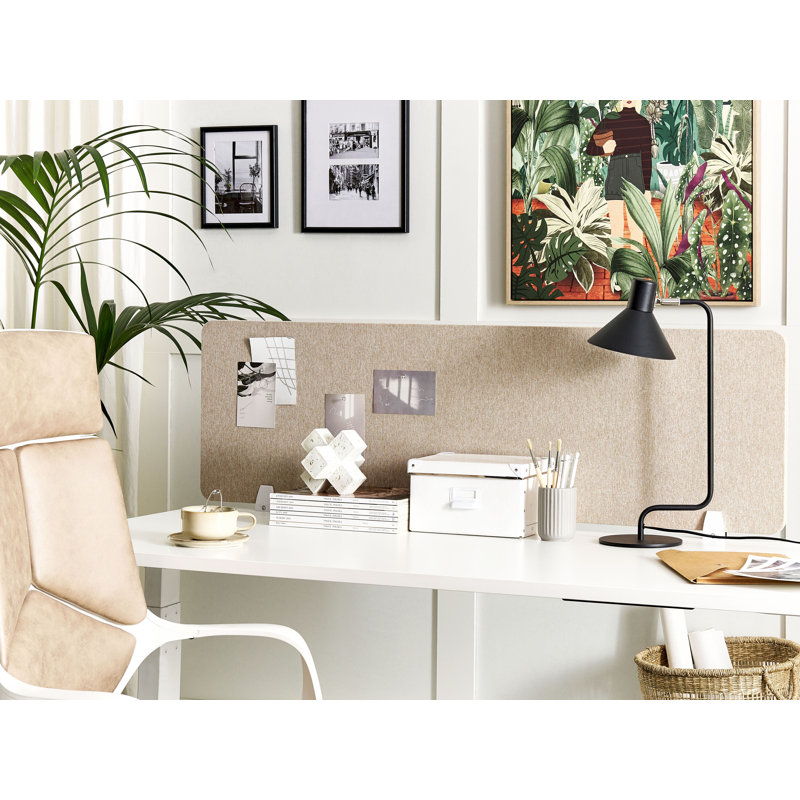 Desk Screen 130 X 40 Cm Beige WALLY