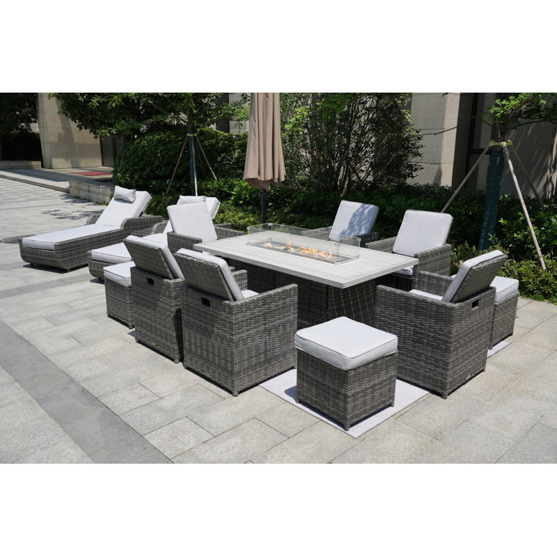 Aerolyn 12 - Person Patio Conversation Set with Cushions
