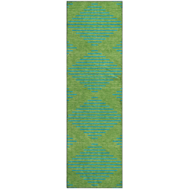 Premium Machine Washable Jahnke AMF1017 Geometric Rug, Runner 2'3" x 7'6"