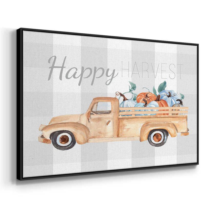 Happy Harvest I, reproduction d'art sur toile, H 27 po x l 41 po x P 2 po, Cadre noir