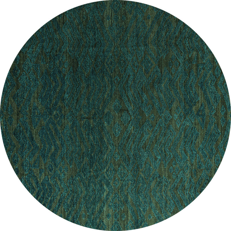 Laterrious Washable Abstract Indoor Rug, Round 5'