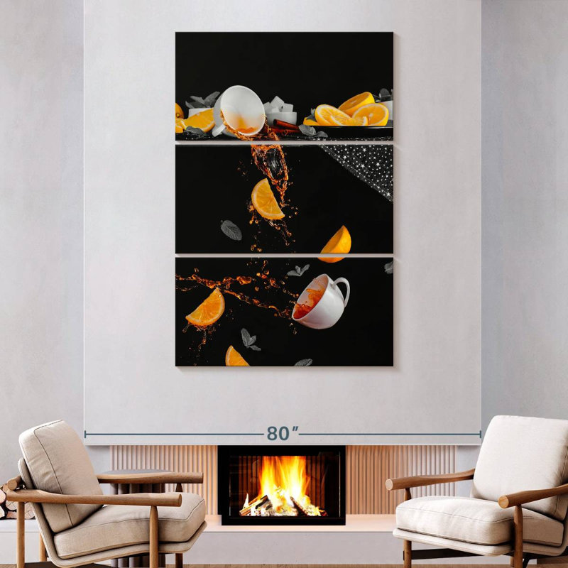 Yarlin Lemon Tea Splashes, 74" H x 48" W