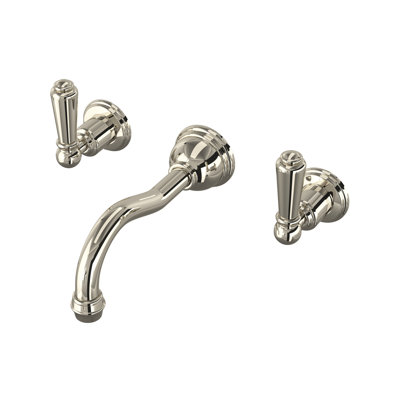 Edwardian Wall Mount Lavatory Faucet Trim With Column Spout