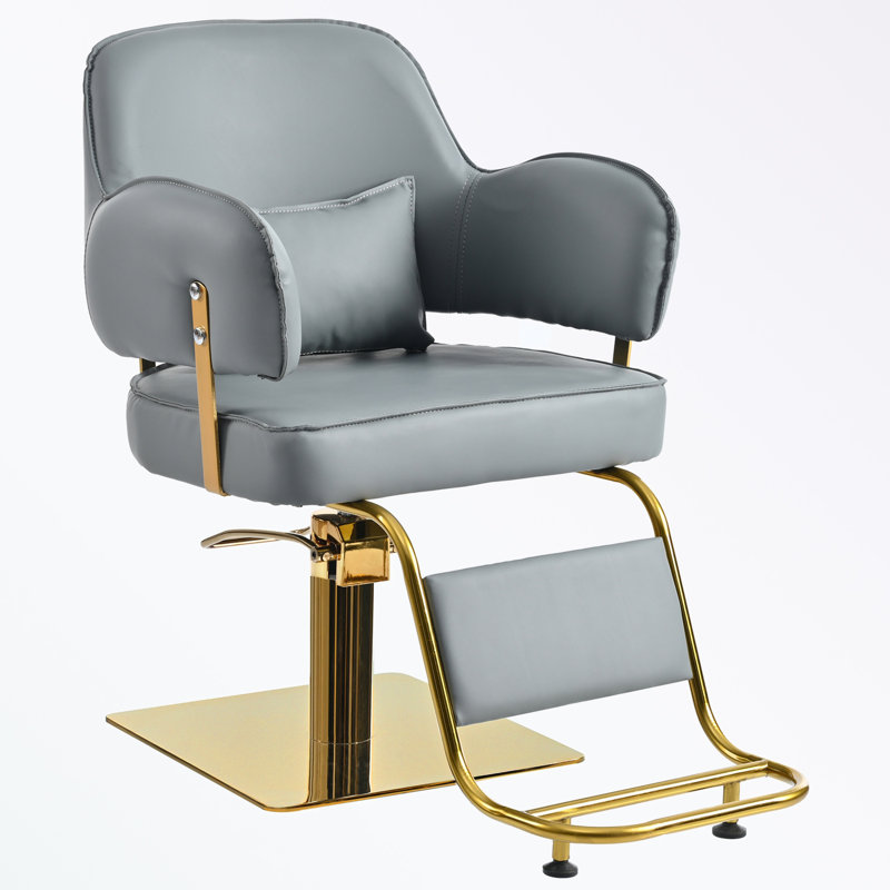 Chaise pivotante inclinable avec base carrée en métal, Gris