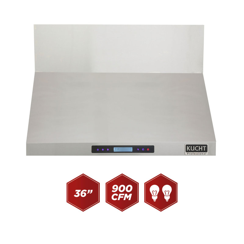 Kucht 30" W Stainless Steel Wall Range Hood, 36"