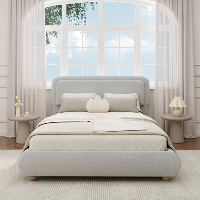 Lit nuage bouclé doux de style crème