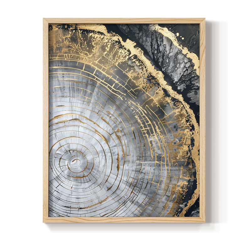 Série ABSTRACT CCxxIX, reproduction encadrée - bois massif, H 11 po x l 9 po, Naturel