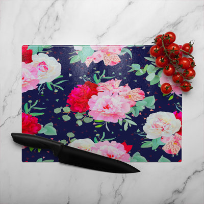 Roses Glass Chopping Board