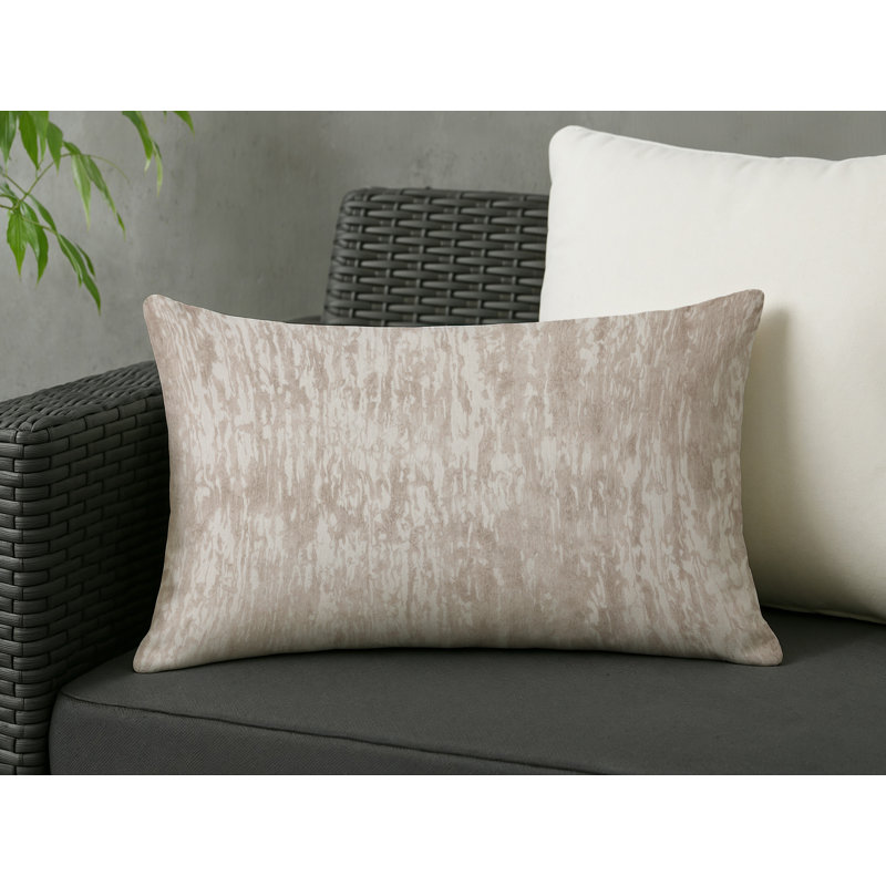Coussin décoratif intérieur et extérieur Modern, Ivoire / beige / taupe abstrait 4, Rectangle H 20 po x l 14 po