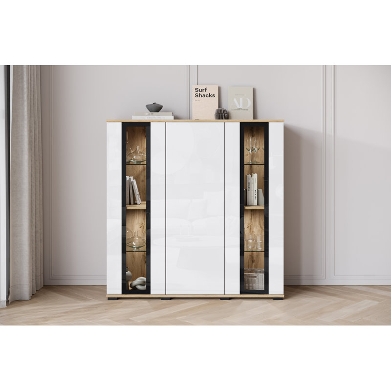 Myton Laminate Rectangle Accent Cabinet, Oak/White