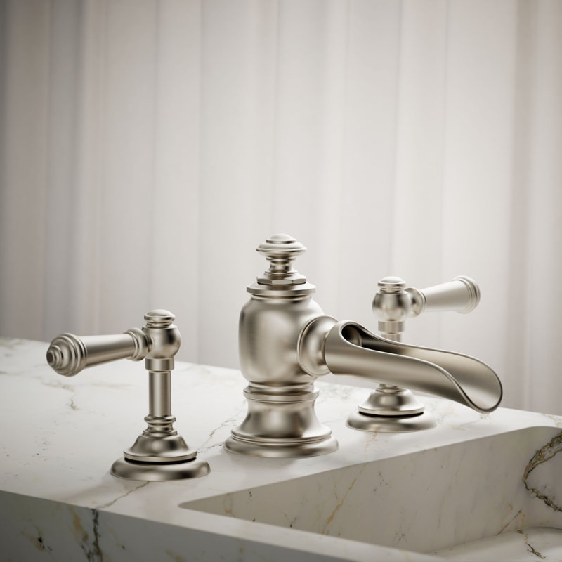 Artifacts® Flume Widespread Bathroom Faucet, Vibrant Brushed Nickel