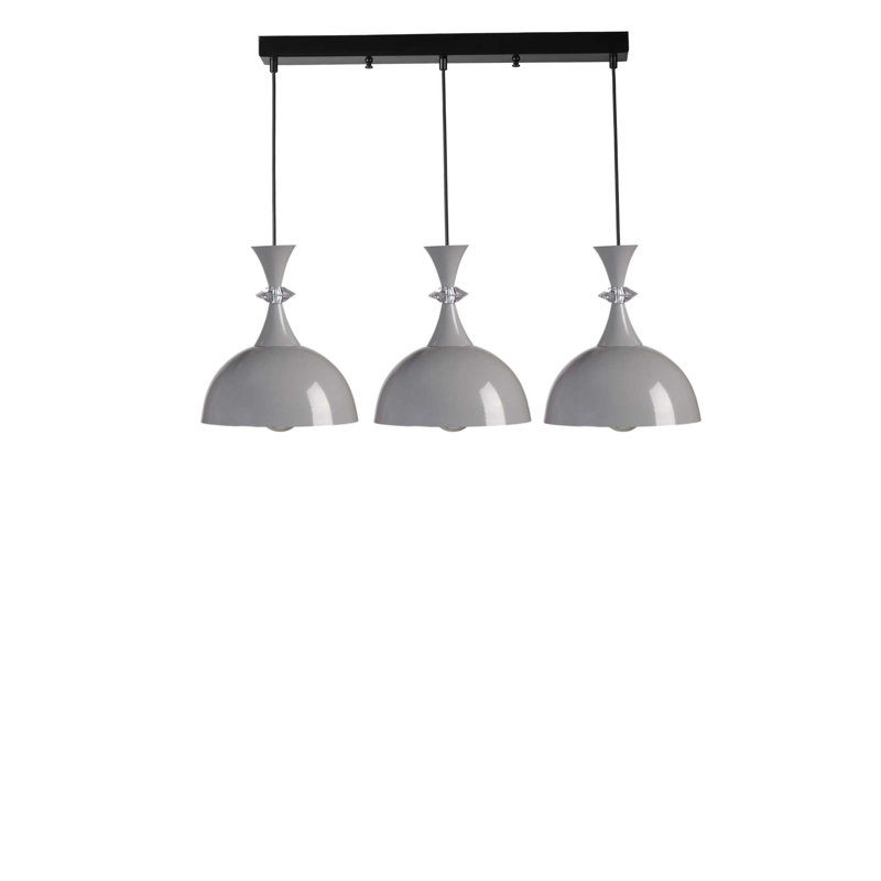 Lustre, Gris / Noir, 3 niveaux, Trois lumières