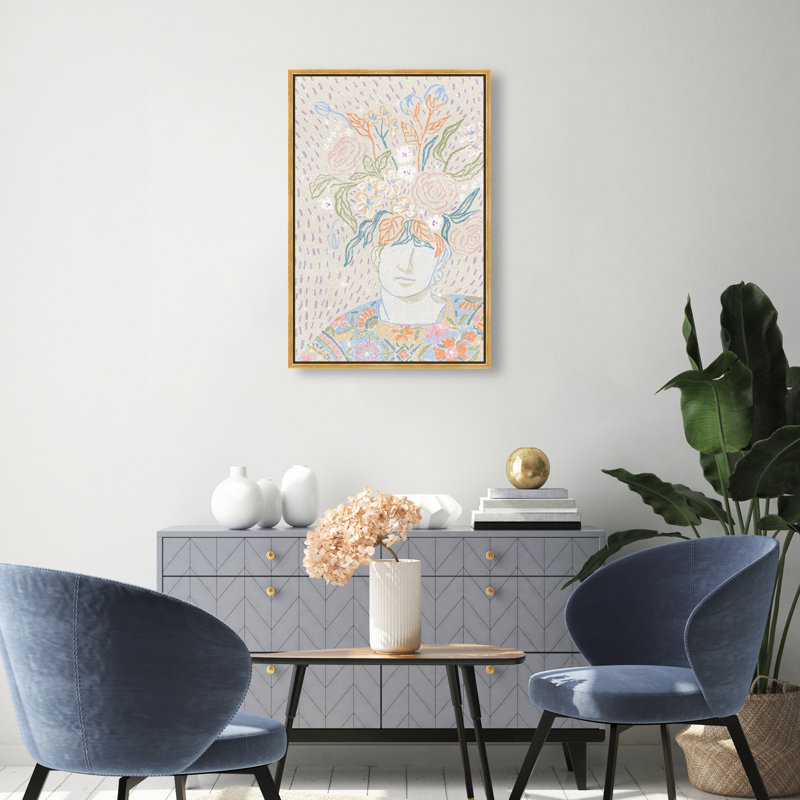 Flourishing Print by Oliver Gal, 16"H x 11"W, Gold Floater Frame
