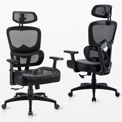 Ergonomic Office Chair Set Office Computer Desk Chair With High Back Mesh 3D Lumbar Support