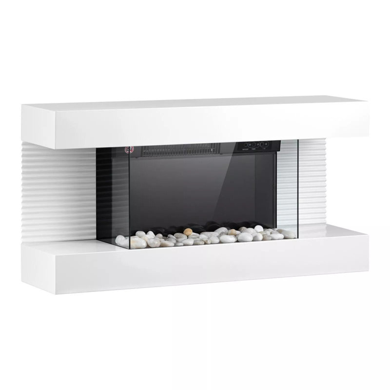 17 Stories 82cm W White Electric Fireplace