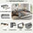 Upholstered Daybed With Storage Shelves, Desk, Charging Station And Trundle-866222838