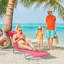 Chaise d'extérieur inclinable rose avec siège en filet, convient à la plage, à la cour, au patio