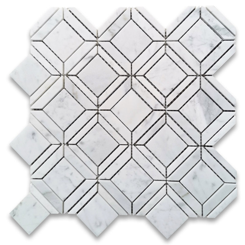 11" x 11" Marble Grid Mosaic Wall & Floor Tile