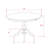 3 Piece Dining Set Contains a Round Dining Room Table with Pedestal and 2 Dark Gotham Linen Fabric Upholstered Parson Chairs, 42x42 Inch, Wirebrushed Black-1259402136-1259402146-1259402155