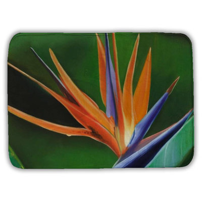 Bird of paradise flower Bath Mat with Non-Slip Backing - Quick Dry Memory Foam Bathroom Rug - Absorbent - Modern Plush Spa-Style - Machine Washable