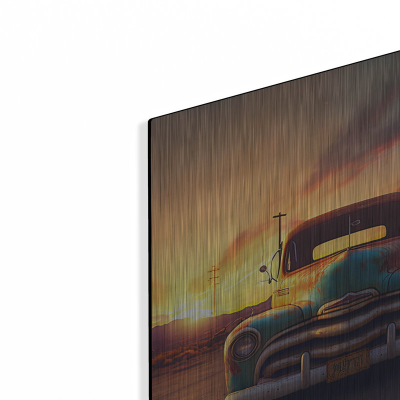 Trent Austin Design® «Route 66 3» par Ray Heere, art mural en métal, H 12 po x l 12 po