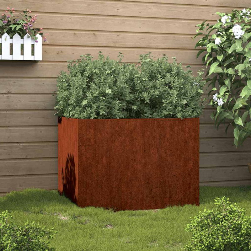 Planter Steel, 46cm H x 62cm W x 47cm D, 1, Rusty