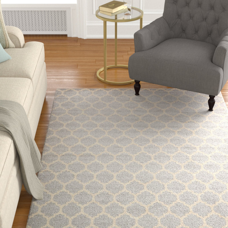 Tapis à motif géométrique gris Molly, Rectangulaire 7 pi 1 po x 10 pi