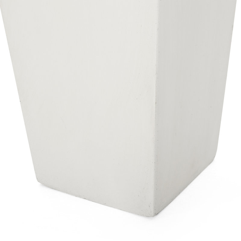 Tapered Design Planter For Outdoor - 12.79L X 12.79W 32.12H, Matte White Magnesium Oxide, Transform Your Area, No Assembly Oxide In Style 12.79In L W 32.12In H, White, Improve Garden Look,