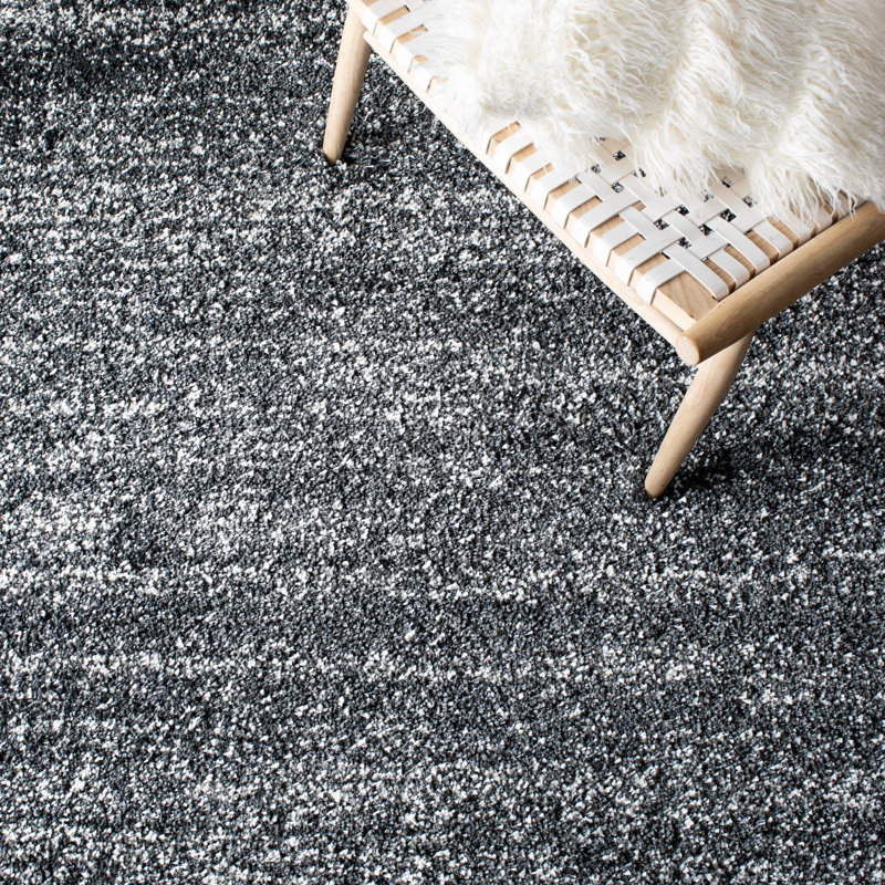 Tapis ivoire Jon-Paul, Tapis de couloir 2 pi 3 po x 8 pi, Dark Grey/Ivory