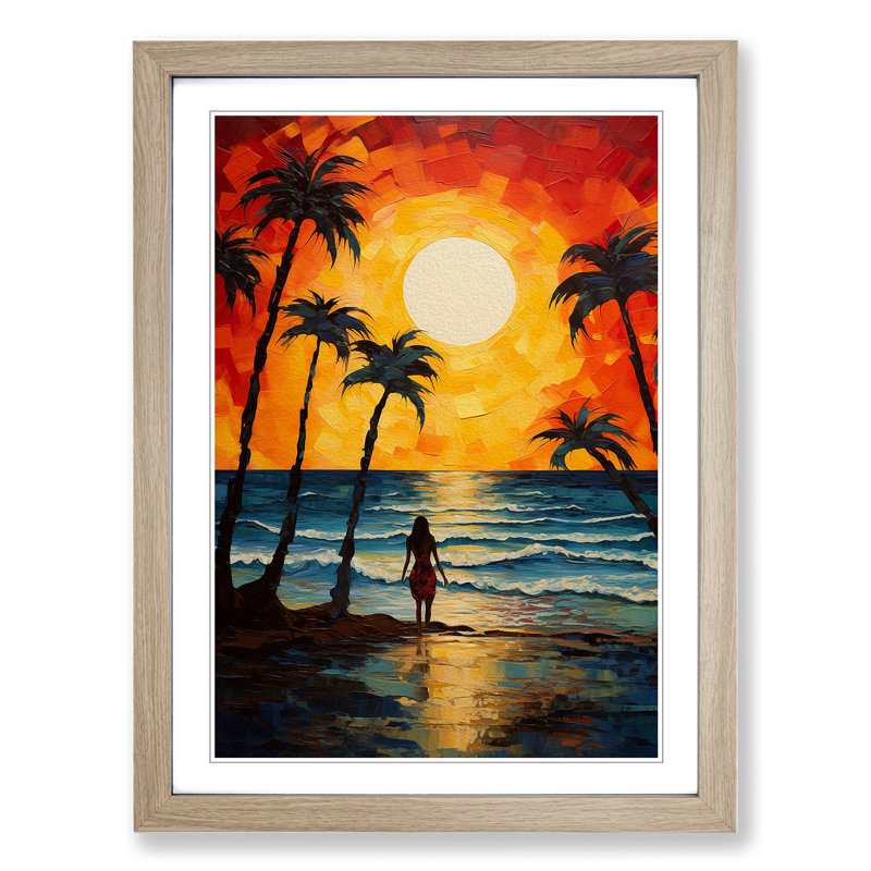 Single Picture Frame Print on Wood, 46cm H x 34cm W, Oak Framed