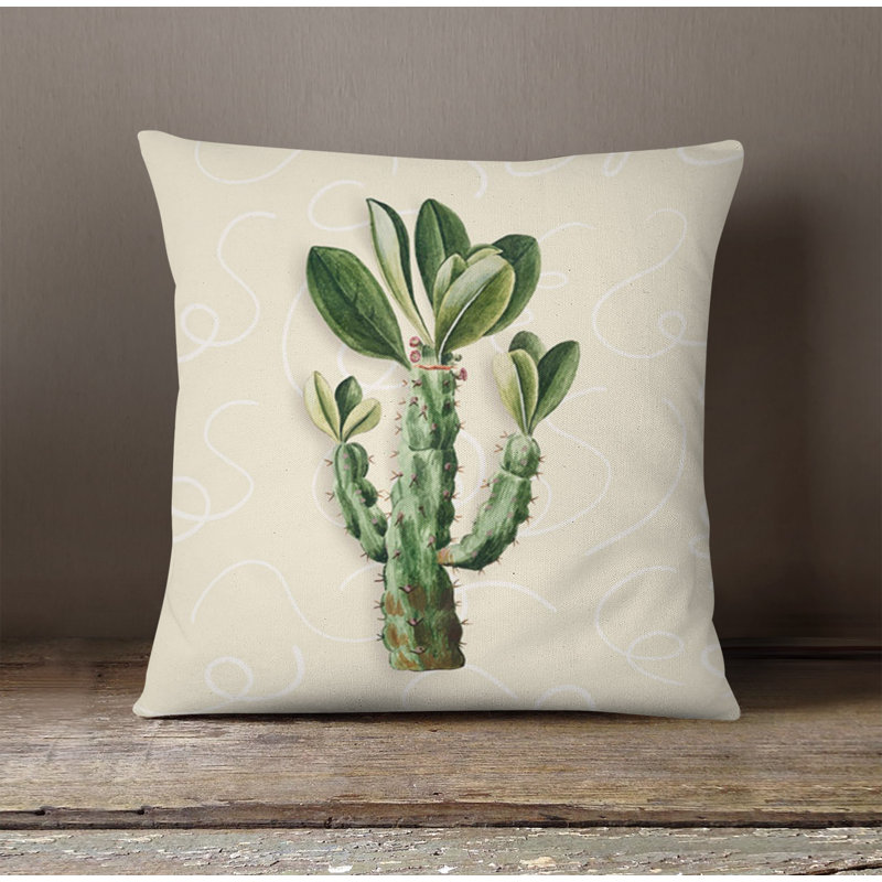 Throw Pillow With Insert, 20"H x 20"W, Brown/Green 12