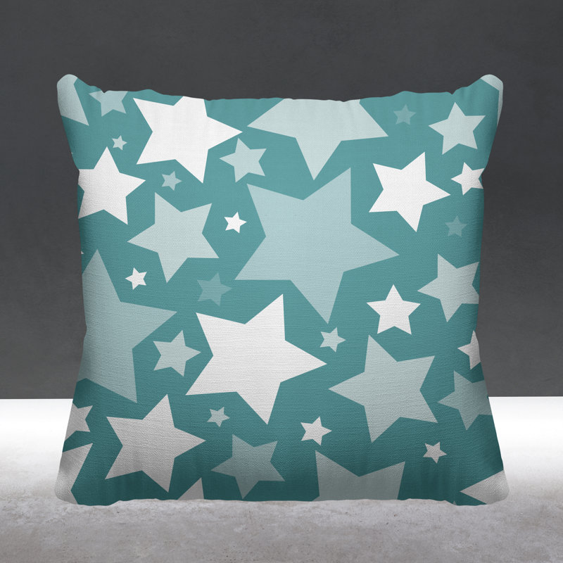 Coussin décoratif intérieur / extérieur Christmas Stars, L 19 po x H 19 po, Ciel