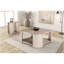 1 table basse de style moderne avec roulettes attachées avec rangement ouvert et structure en bois d'hévéa