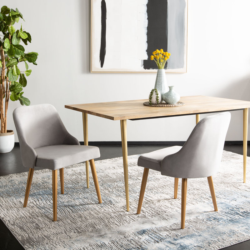 Brynnae 18.3'' H Upholstered Side Chair, Gray/Gold
