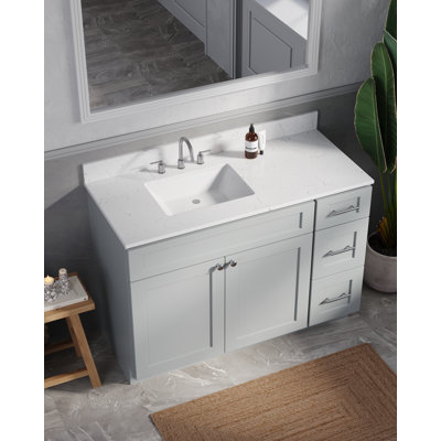 Disar 49'' Single Bathroom Vanity with Quartz Top