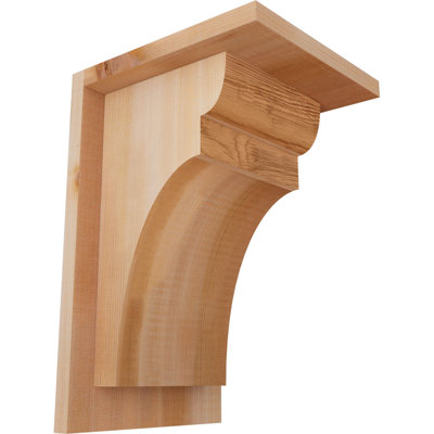 7 1/2"W x 8"D x 12"H Yorktown Smooth Corbel w/Backplate, Western Red Cedar