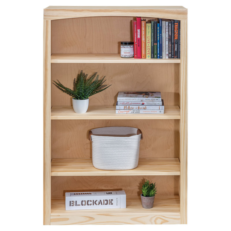 Ossy Solid Wood Classic Bookcase, (4 Shelves) 48" H x 30" W x 12" D, Unfinished