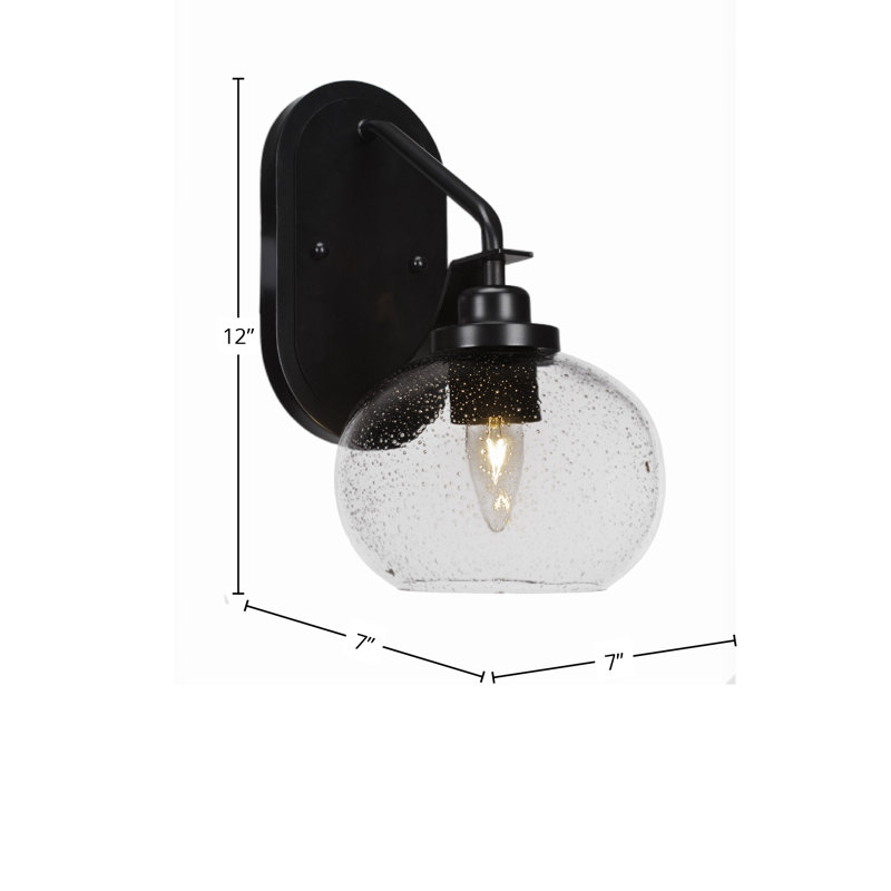 Applique murale Odyssey, Noir mat, Bulle transparente