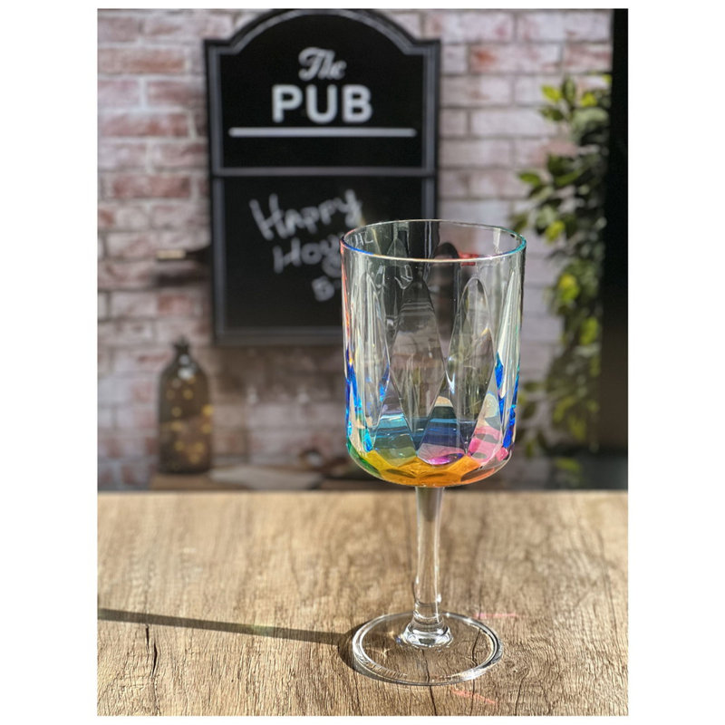 Verres à vin en plastique Rainbow Diamond