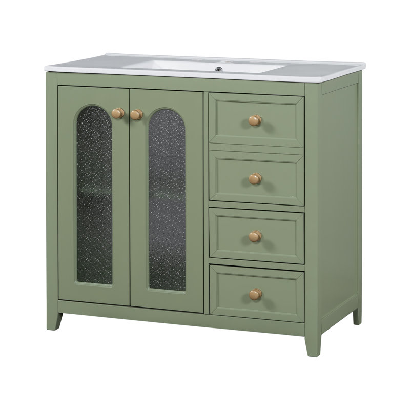 36-inch bathroom vanity, Green