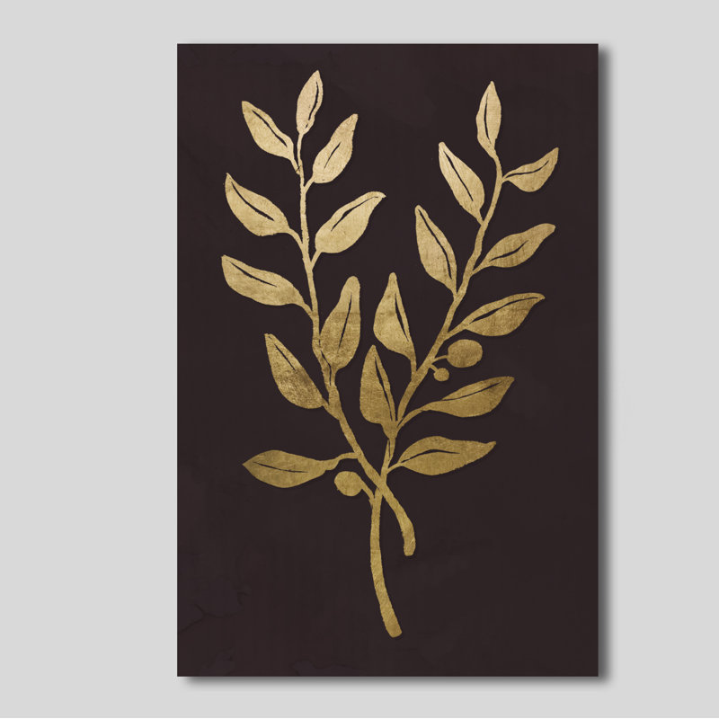 « doré feuilles », art textuel sur toile, H 15 po x l 10 po x P 1,5 po