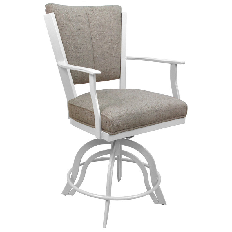 Tabourets de comptoir en métal Custom, Bois flottant Hemsath, Blanc, Tabouret de comptoir (siège d'une hauteur de 26 p
